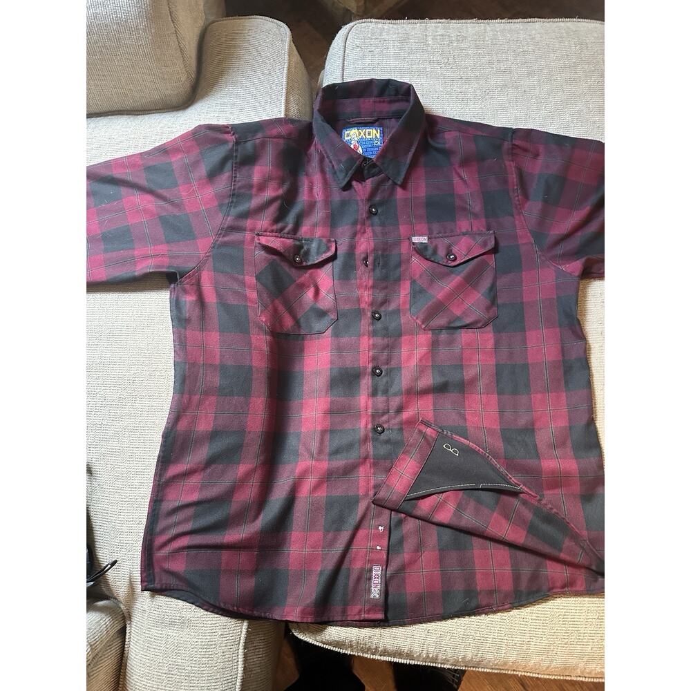 Dixxon Flannel Co TKO Shirt Mens 2XL Button Down Red Black Plaid Special Release